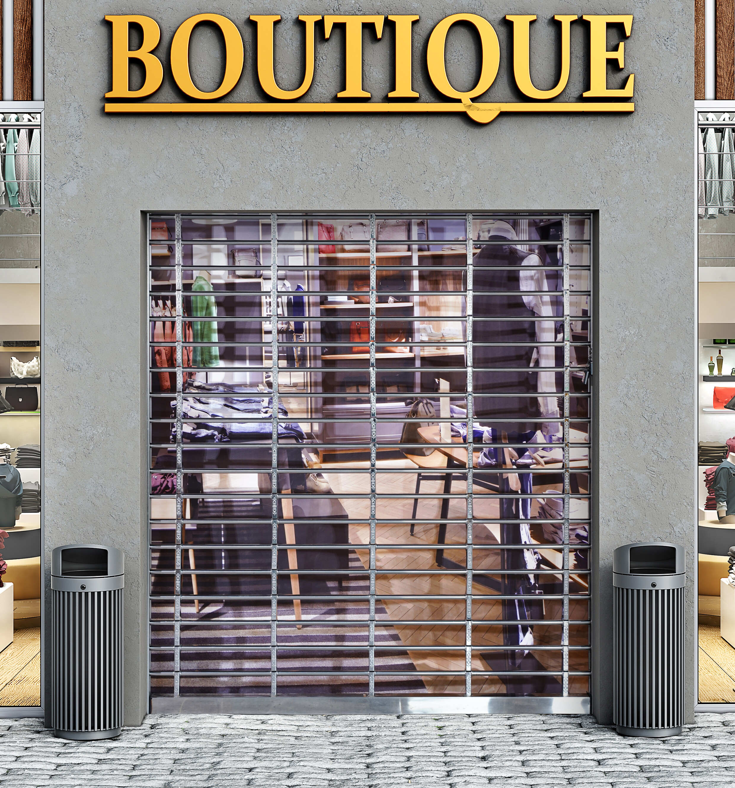 Stainless steel through-type steamed rolls shutter door