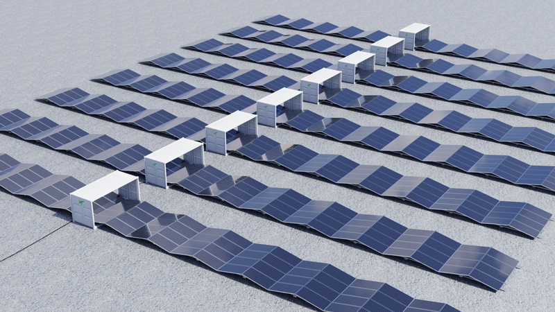 20-foot folding photovoltaic module without energy storage