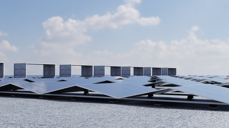 20-foot folding photovoltaic module without energy storage