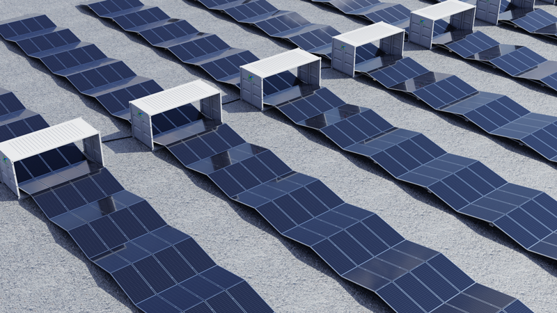 20-foot folding photovoltaic module without energy storage