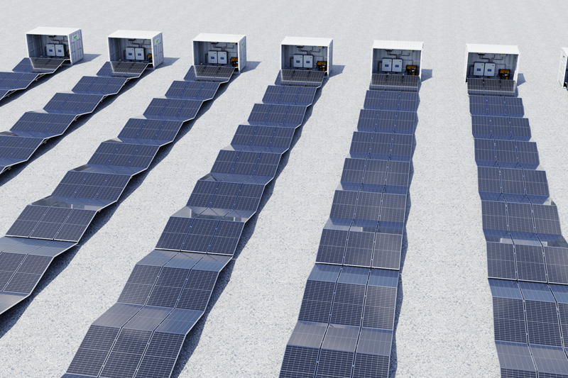 10-foot folding photovoltaic module + small energy storage + diesel generator