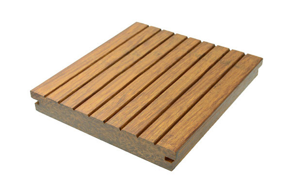 Medium carbonized BBFC decking with small groove
