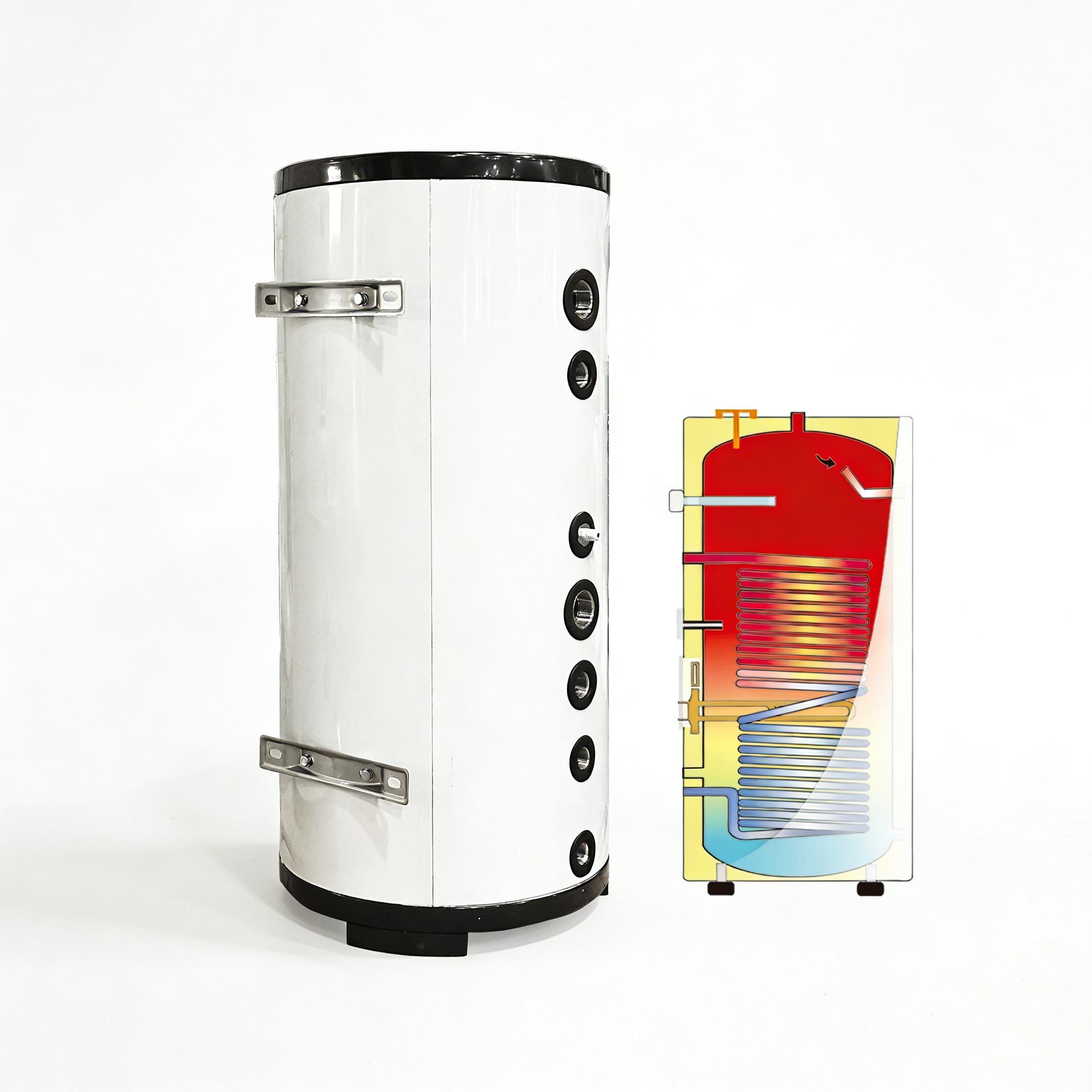 300L Wave Coil Corrugated Tube With Electric Heating Link Solar System Solar Water Tank