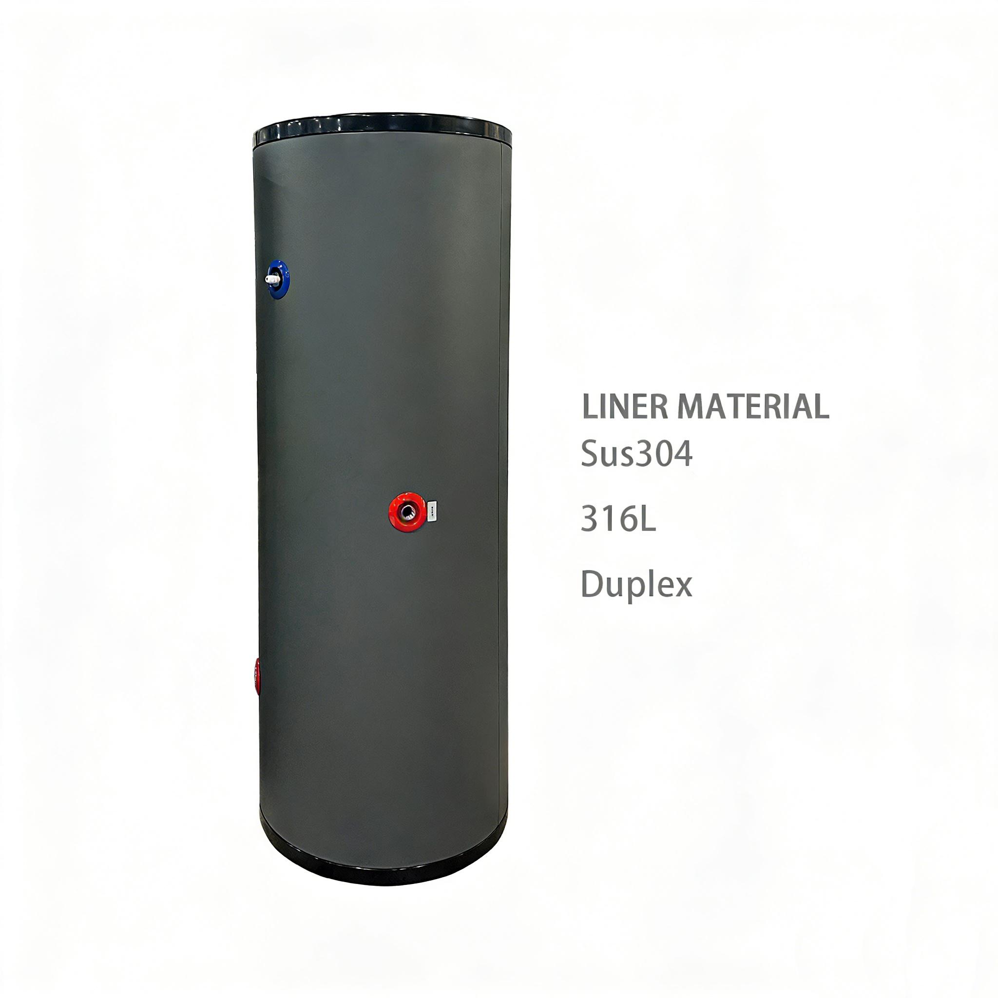 Horizontal/Vertical Optional Coil 50-800L Durable Energy Saving Solar System Storage Tank