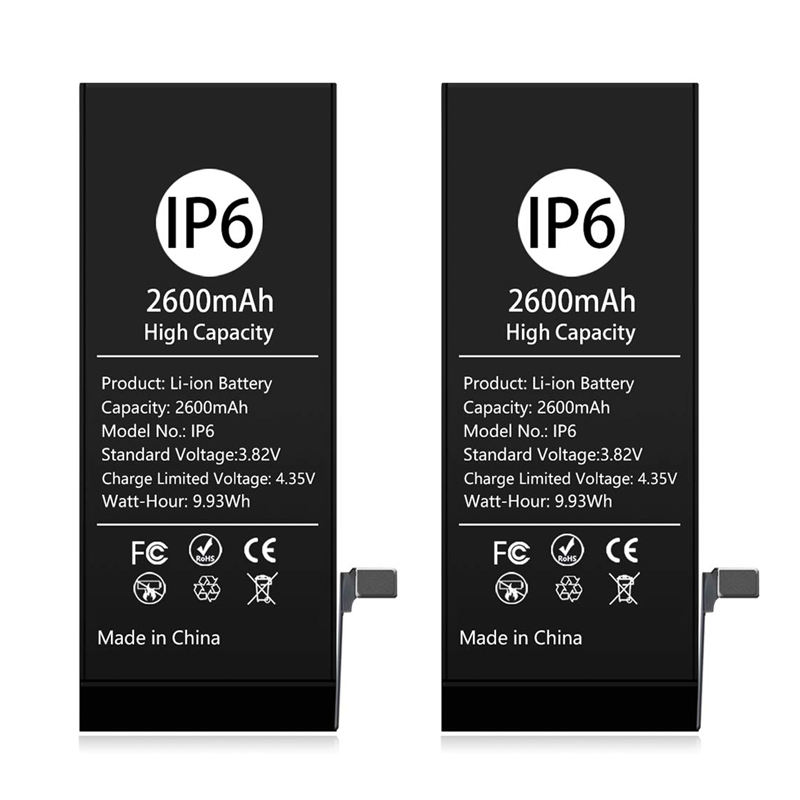 High-quality mobile phone battery suitable for iPhone 5, 5S, 6, 6S, XR, large capacity 2200mAh, suitable for iPhone 8 Plus
