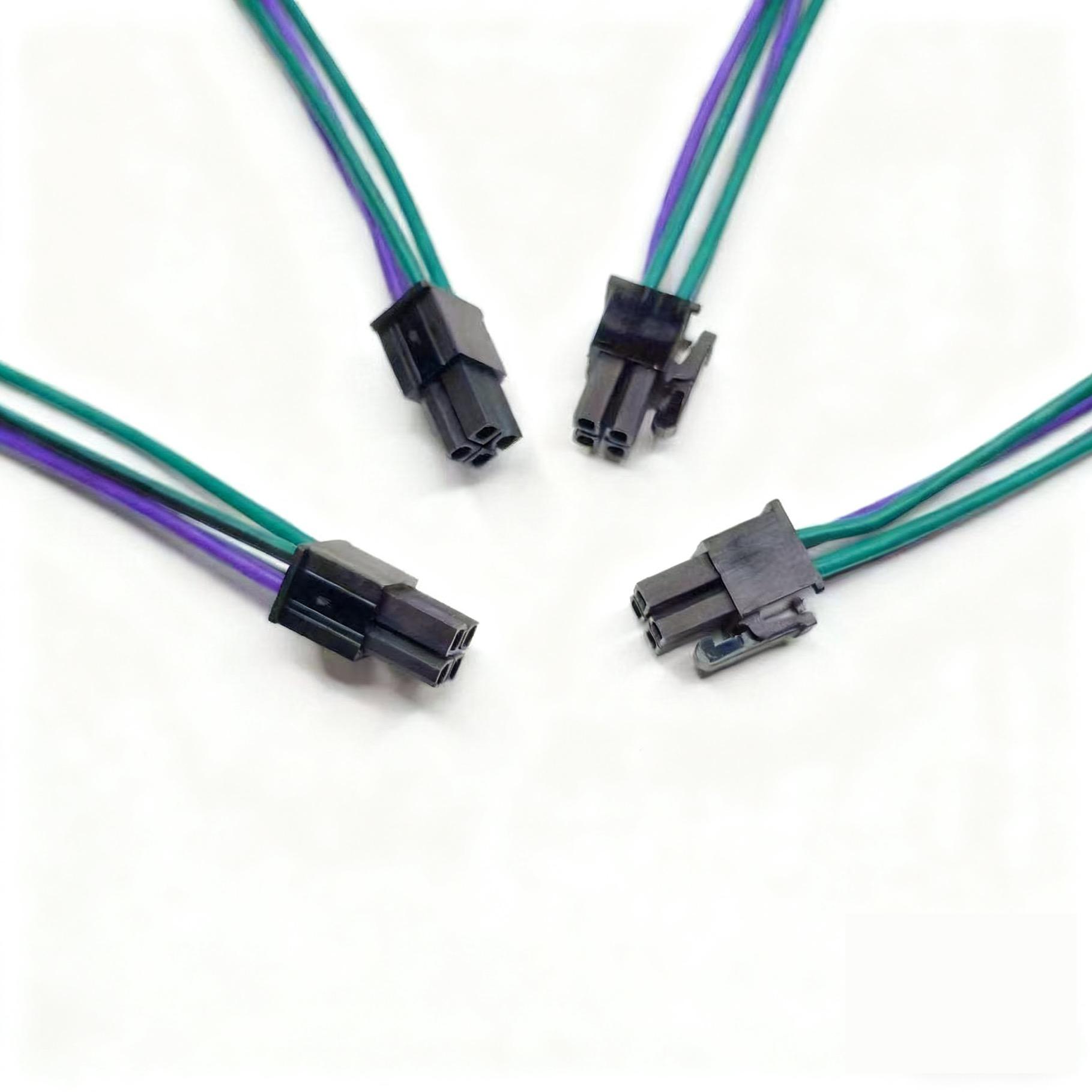 Customized mini tin-plated copper connector cable assembly with 4/6/8 pins made of polyvinyl chloride, suitable for durable and convenient electronic computer power wiring.