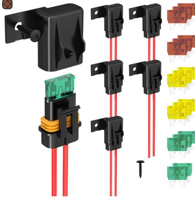 12V weather-resistant ATOATC fuse box bracket in 12 AWG blade style, made of copper and plastic, for automotive and marine use