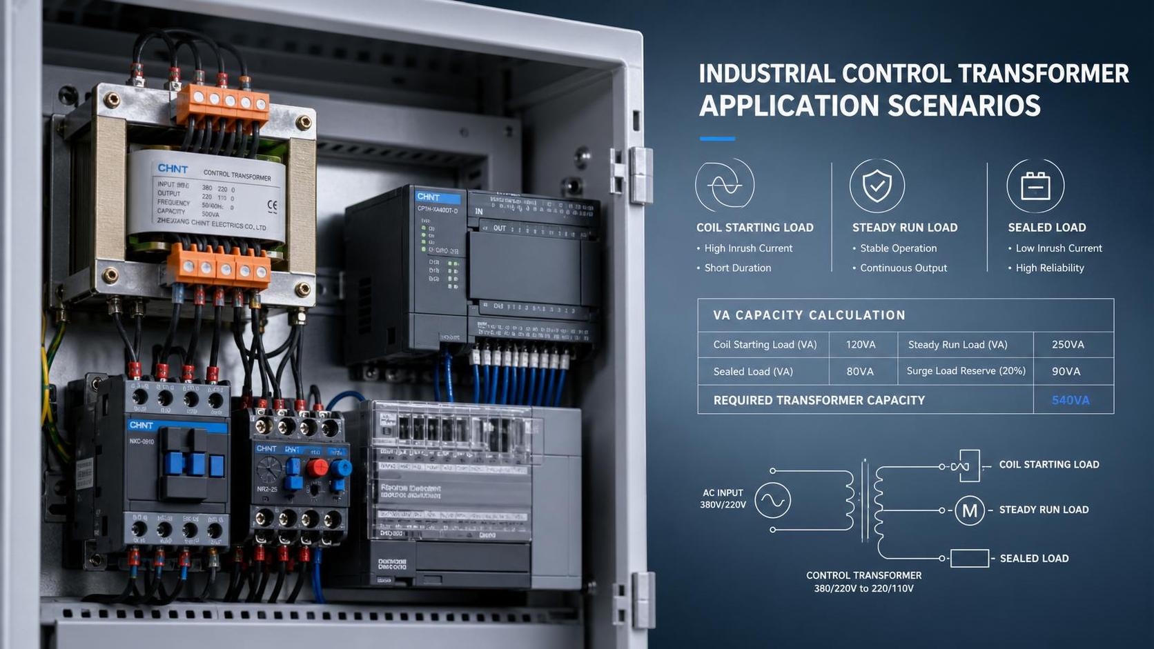 Industrial Control Transformer Sizing Guide: How to Calculate VA for Control Circuits