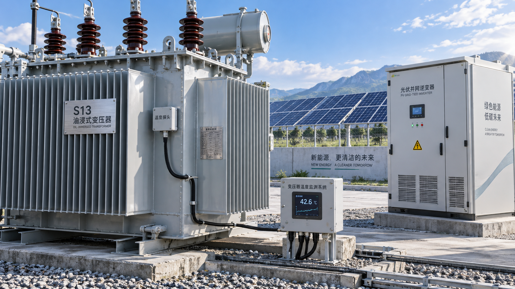 Comprobación de transformadores S13 sumergidos en aceite para cargas de inversores de energías renovables