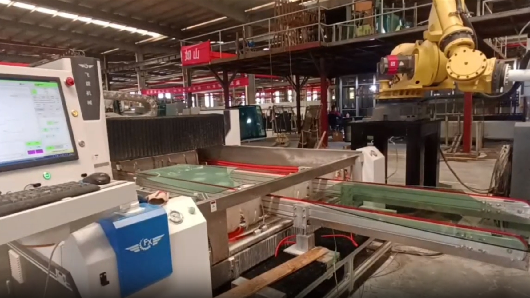 CNC glass edging machine transfer