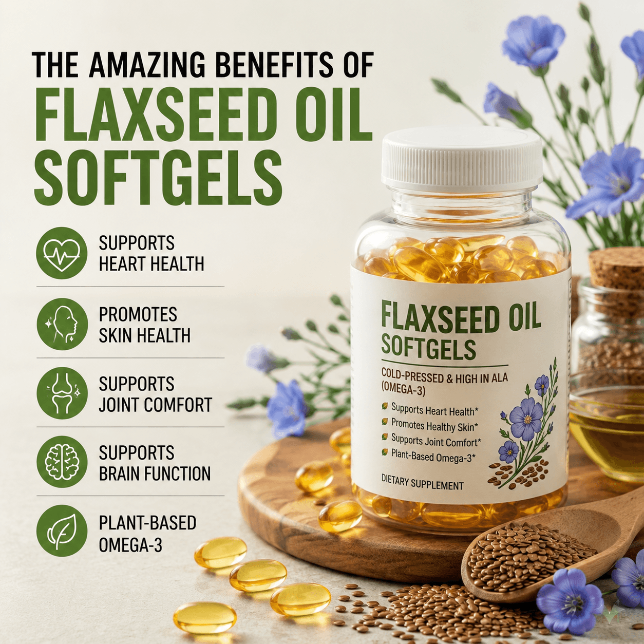 Flaxseed Oil Softgel: Benefits, Uses, and Why It’s a Popular Omega-3 Supplement