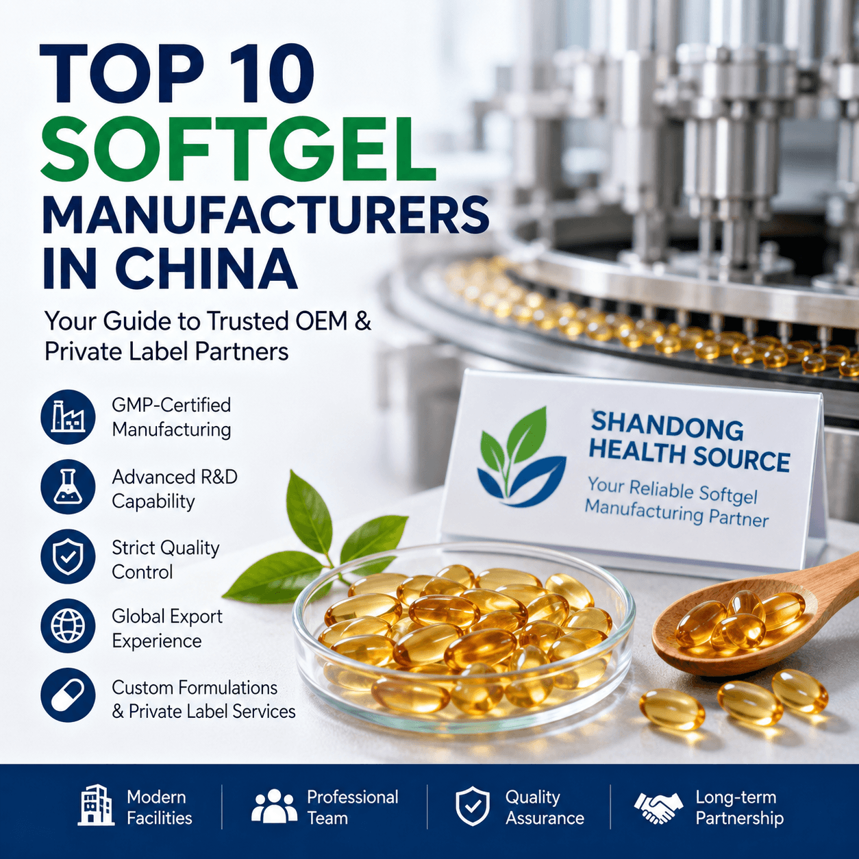 Top 10 Softgel Manufacturers in China: How to Choose the Best OEM Partner for Your Supplement Brand