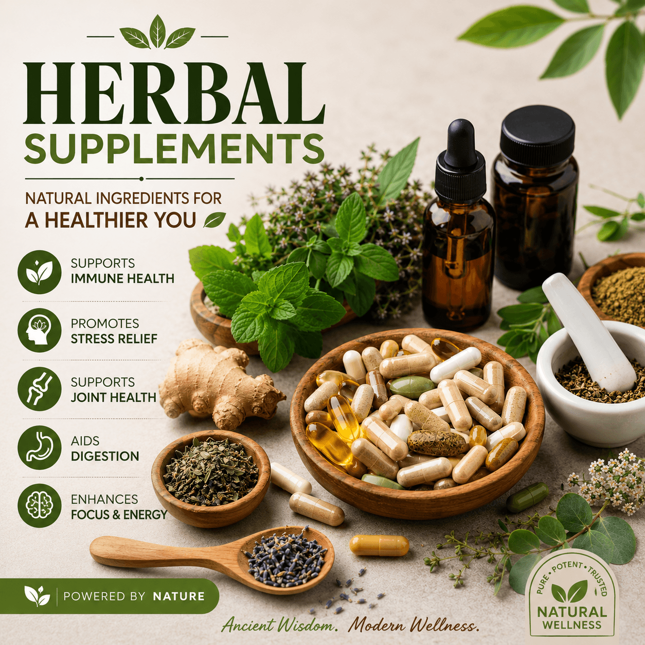 Herbal Supplements: The Complete Guide to Natural Health and Wellness