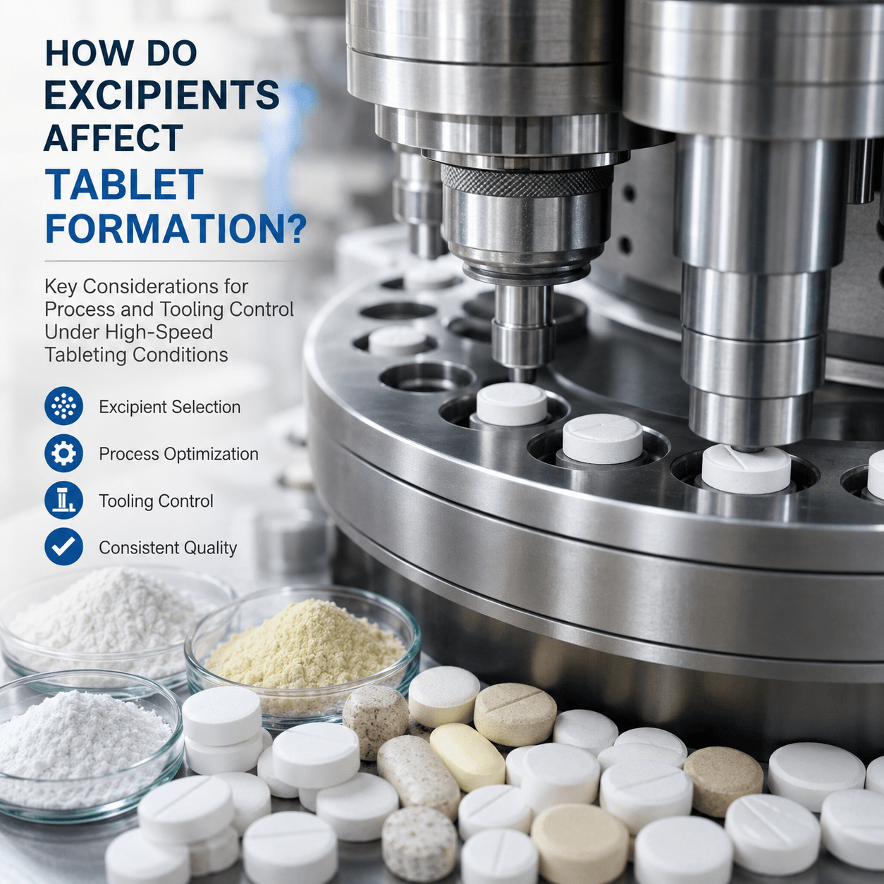 How Do Excipients Affect Tablet Formation? Key Considerations for Process and Tooling Control Under High-Speed Tableting Conditions