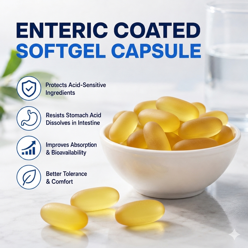 Enteric Coated Softgel Capsules: Benefits, Applications, and Manufacturing Guide