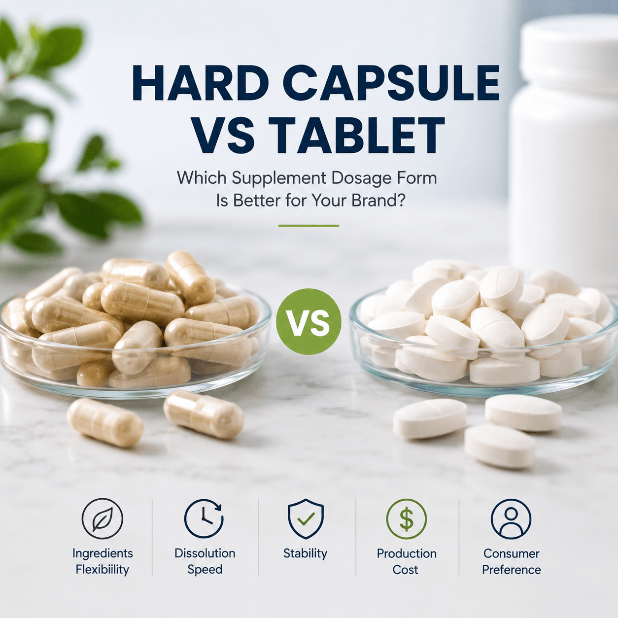 Hard Capsule vs Tablet: Which Supplement Dosage Form Is Better for Your Brand?