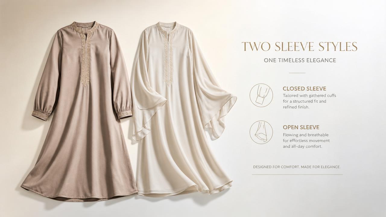 Jalabiya Full Sleeves or open cuffs, which wears better