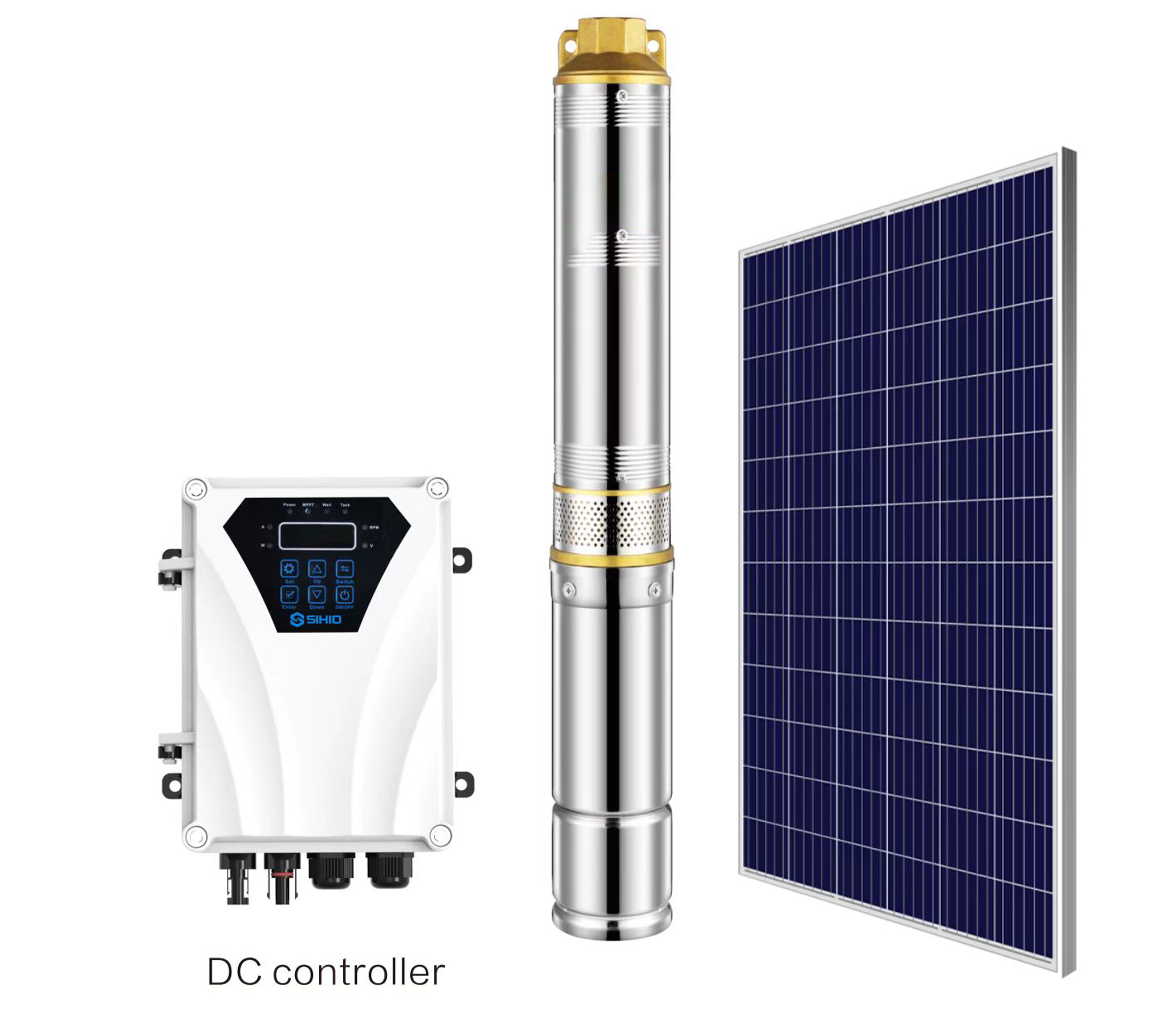 3 inch Solar Borehole Water Pump 200W-2HP with Plastic Impeller