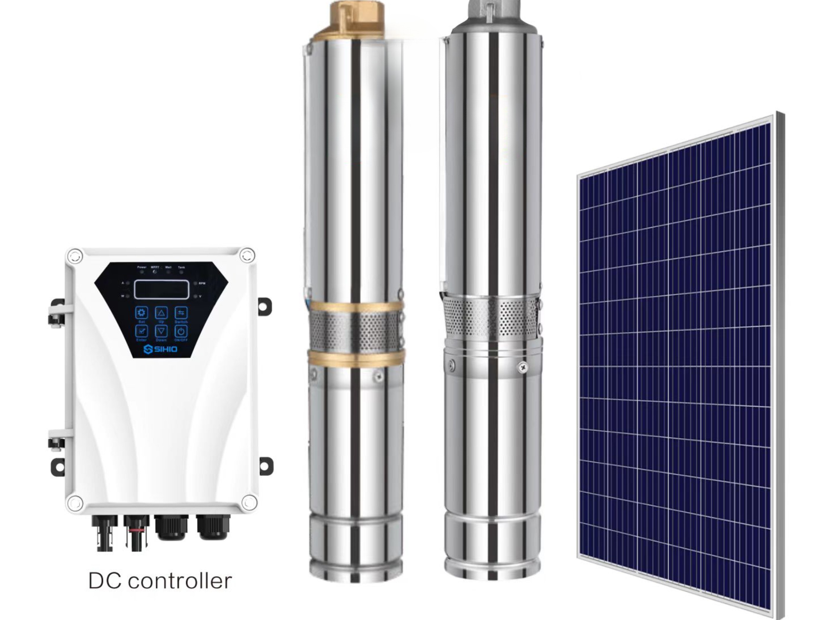 3 inch Solar Borehole Water Pump 200W-2HP with Plastic Impeller