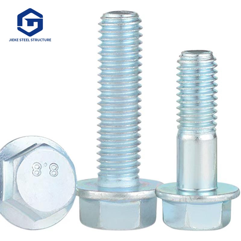 High Strength 8.8 Grade Galvanized Flange Bolts Hex Head Carbon Steel Heavy Duty Corrosion Resistant Industrial Fasteners