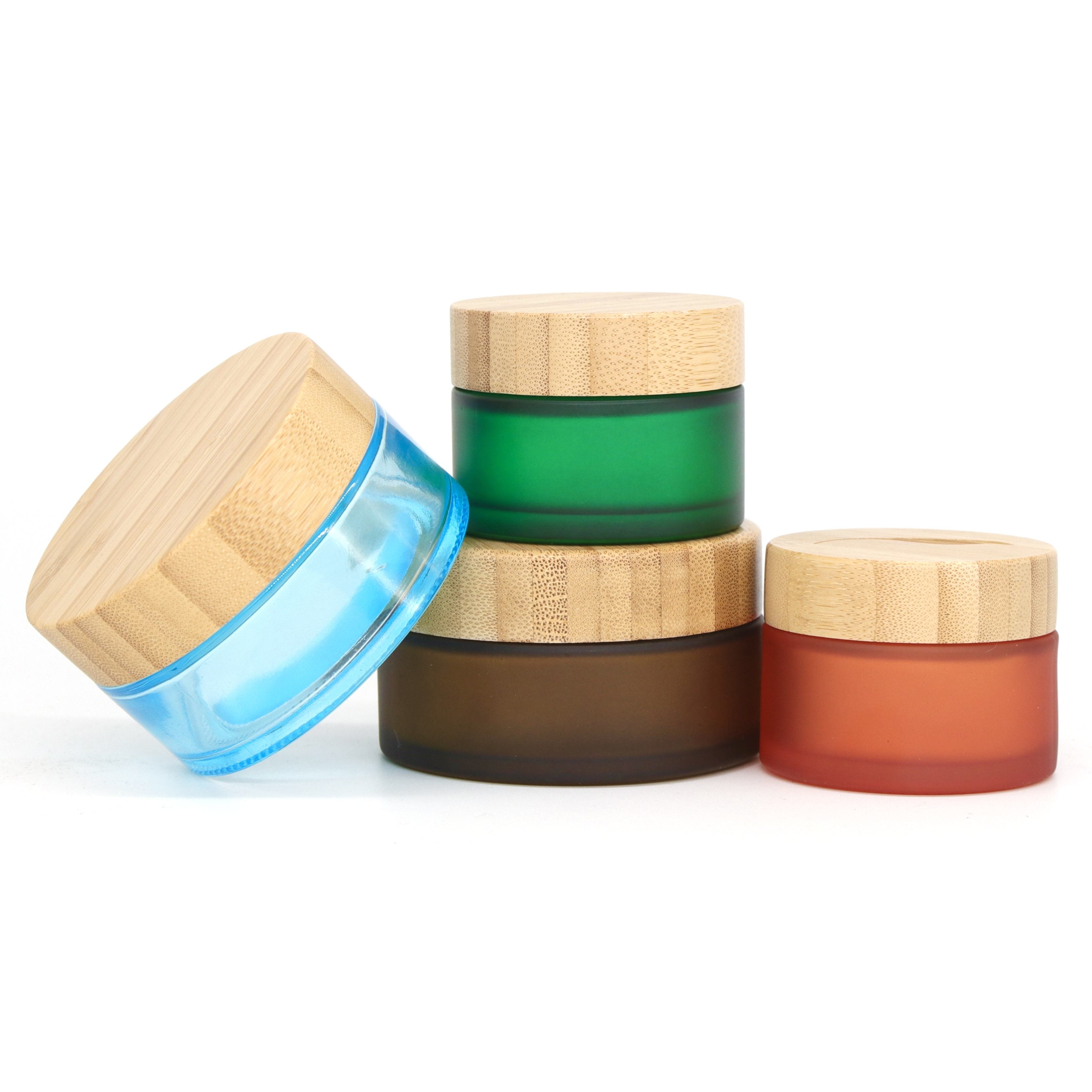 Wholesale Clear Frosted Glass Cream Jar 50g with Bamboo Cap for Eye Cream and Skin Care Packaging Wholesale Clear Frosted Glass Cream Jar 50g with Bamboo Cap for Eye Cream and Skin Care Packaging