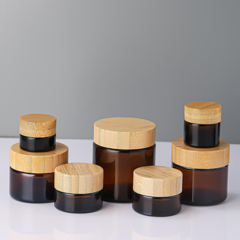 Wholesale Clear Frosted Glass Cream Jar 50g with Bamboo Cap for Eye Cream and Skin Care Packaging Wholesale Clear Frosted Glass Cream Jar 50g with Bamboo Cap for Eye Cream and Skin Care Packaging