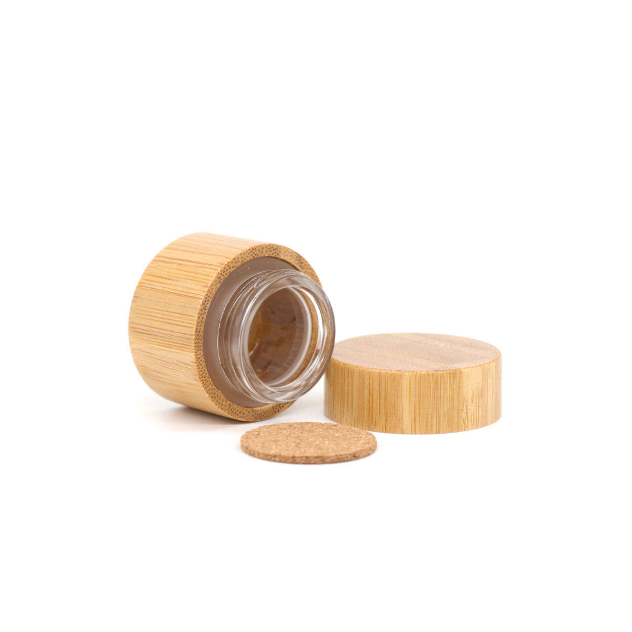 Glass Body Butter Jars with Bamboo Cap Eco-Friendly Cosmetic Packaging for Eye Cream 10g-200g Sizes Glass Body Butter Jars with Bamboo Cap Eco-Friendly Cosmetic Packaging for Eye Cream 10g-200g Sizes