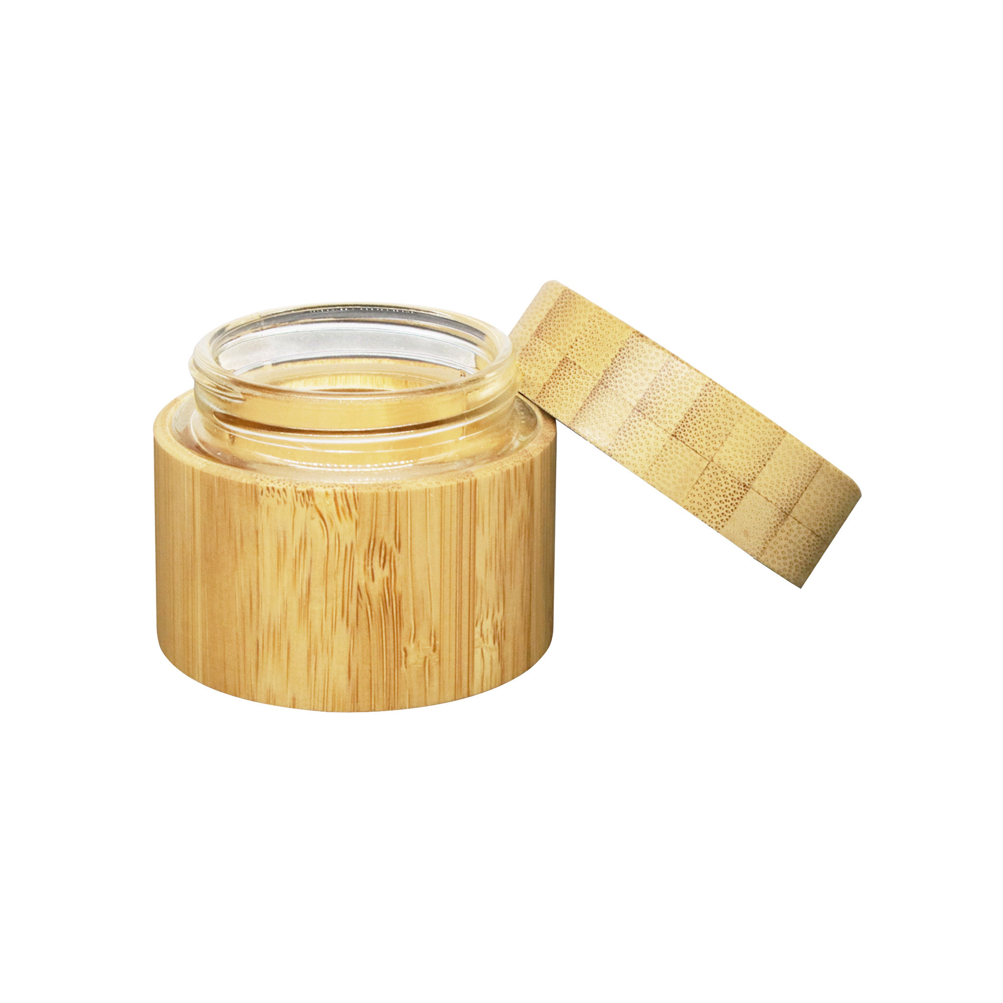 Glass Body Butter Jars with Bamboo Cap Eco-Friendly Cosmetic Packaging for Eye Cream 10g-200g Sizes Glass Body Butter Jars with Bamboo Cap Eco-Friendly Cosmetic Packaging for Eye Cream 10g-200g Sizes