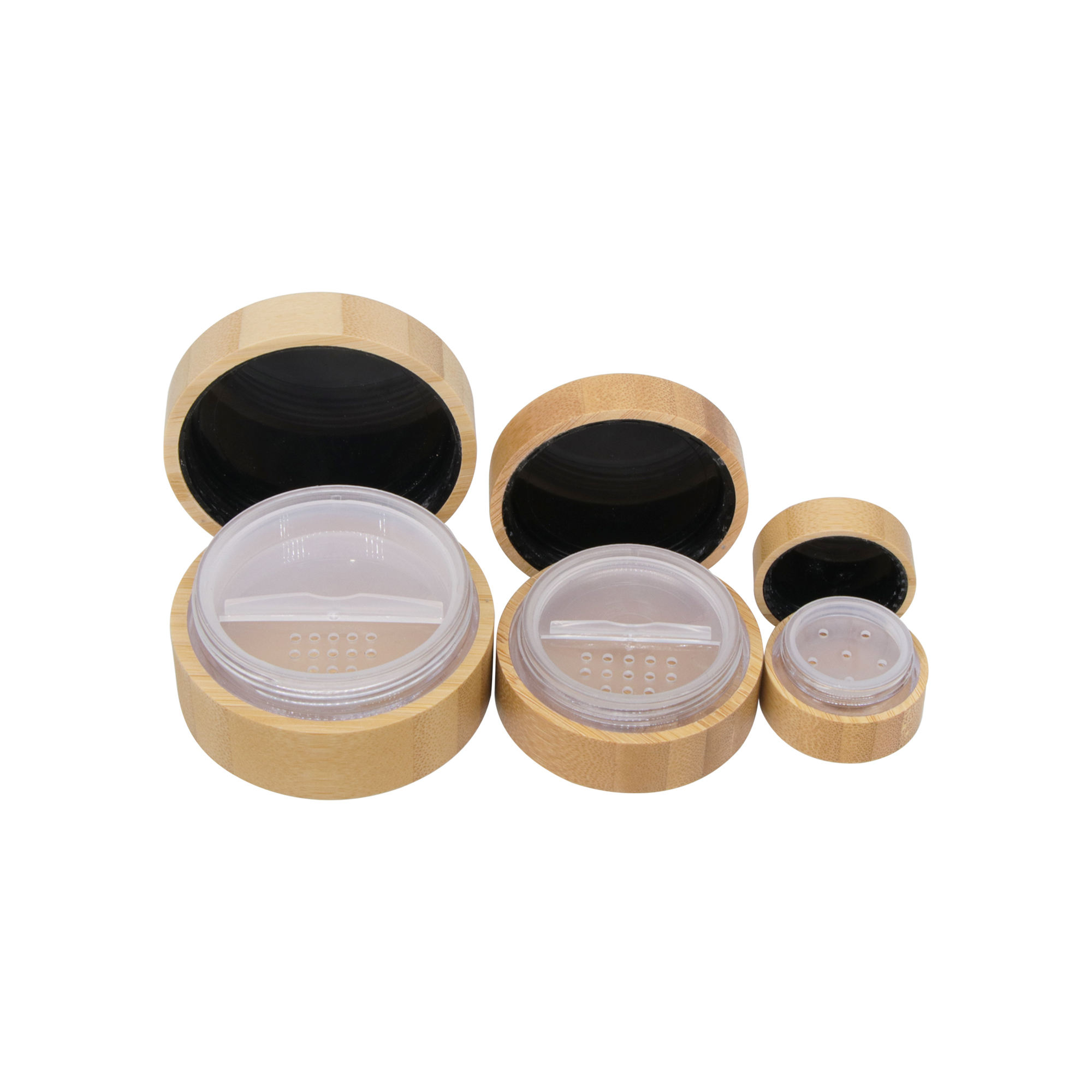 Manufacturer Custom Eco Friendly Bamboo Loose Powder Jar with Sifter and Puff for Makeup Face Powder Cosmetic Packaging Manufacturer Custom Eco Friendly Bamboo Loose Powder Jar with Sifter and Puff for Makeup Face Powder Cosmetic Packaging