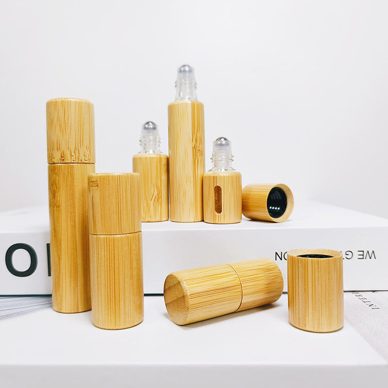 Wholesale Empty Glass Roller Bottle with Bamboo Lid Custom Roll on Bottle Essential Oil 10ml 5ml Portable Fragrance Bottle Wholesale Empty Glass Roller Bottle with Bamboo Lid Custom Roll on Bottle Essential Oil 10ml 5ml Portable Fragrance Bottle