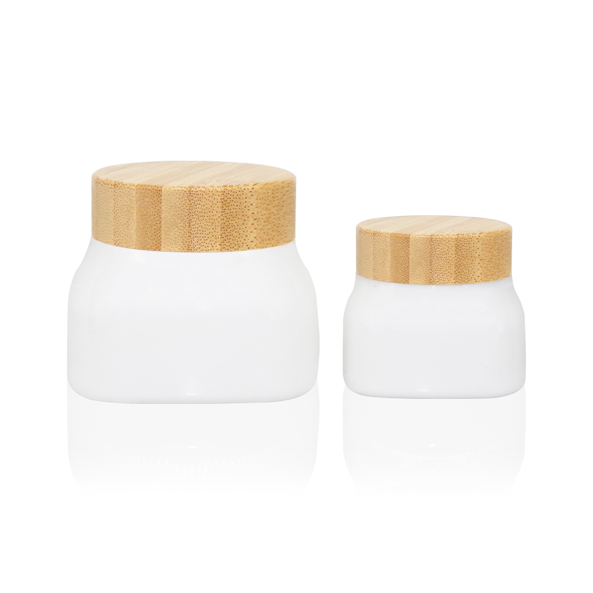 Eco Friendly Cosmetic Bottle Jar Luxury White Ceramic Glass Lotion Pump Jar with Bamboo Lid Face Cream Jars Packaging Wholesale Eco Friendly Cosmetic Bottle Jar Luxury White Ceramic Glass Lotion Pump Jar with Bamboo Lid Face Cream Jars Packaging Wholesale