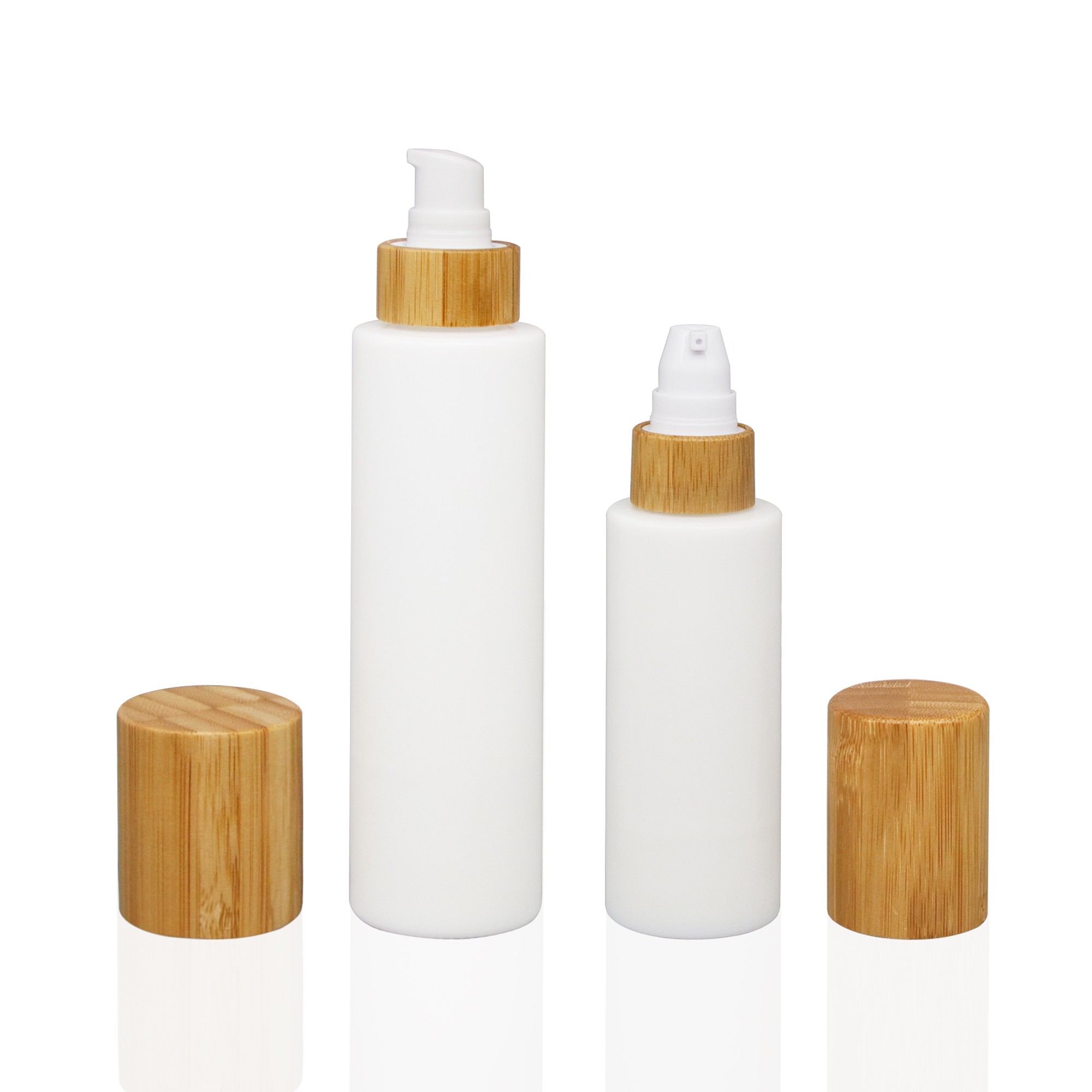 Custom 100ml Cosmetic Packaging Container Body Scrub Shampoo PET White Plastic Jar With Bamboo Screw Cap Custom 100ml Cosmetic Packaging Container Body Scrub Shampoo PET White Plastic Jar With Bamboo Screw Cap