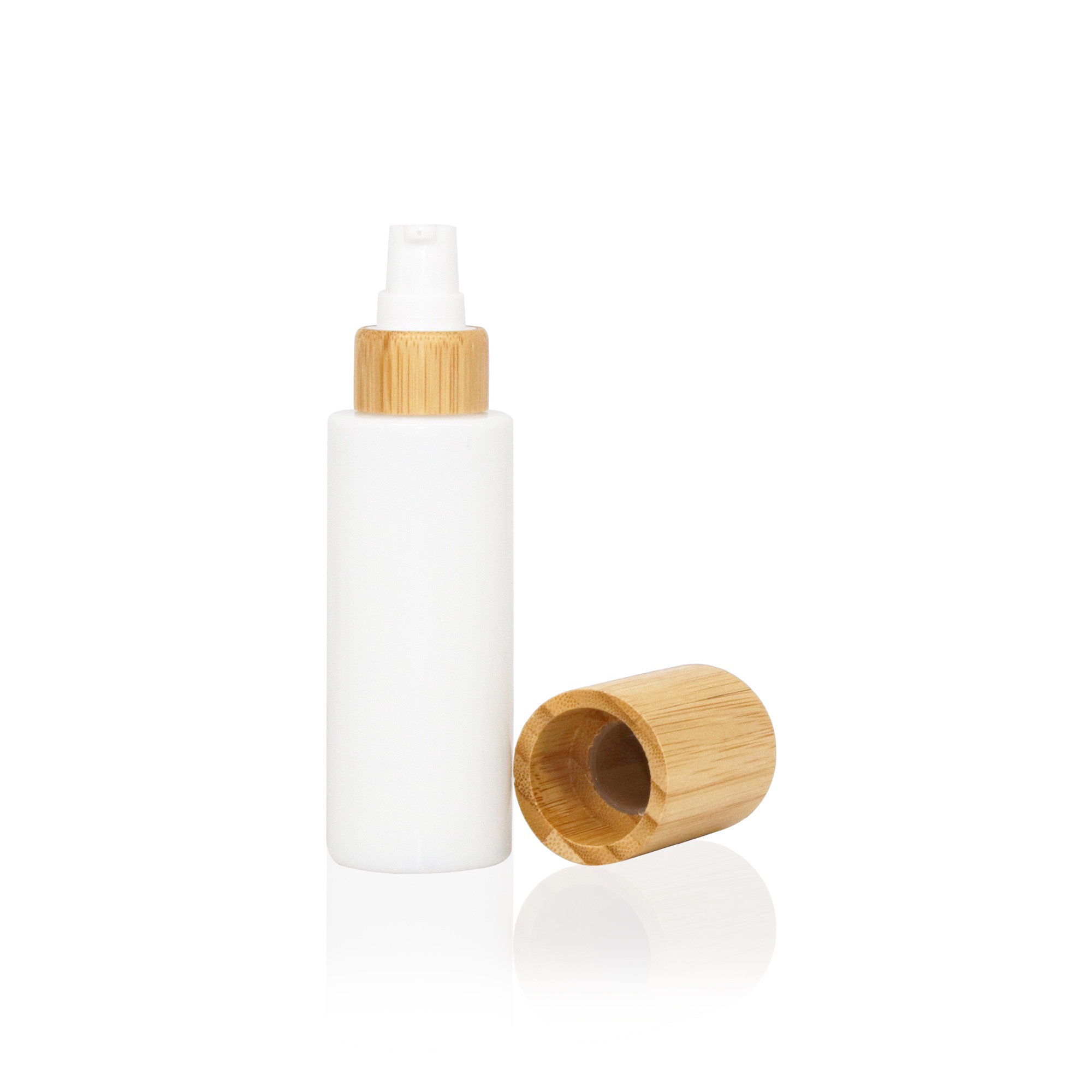 Custom 100ml Cosmetic Packaging Container Body Scrub Shampoo PET White Plastic Jar With Bamboo Screw Cap Custom 100ml Cosmetic Packaging Container Body Scrub Shampoo PET White Plastic Jar With Bamboo Screw Cap