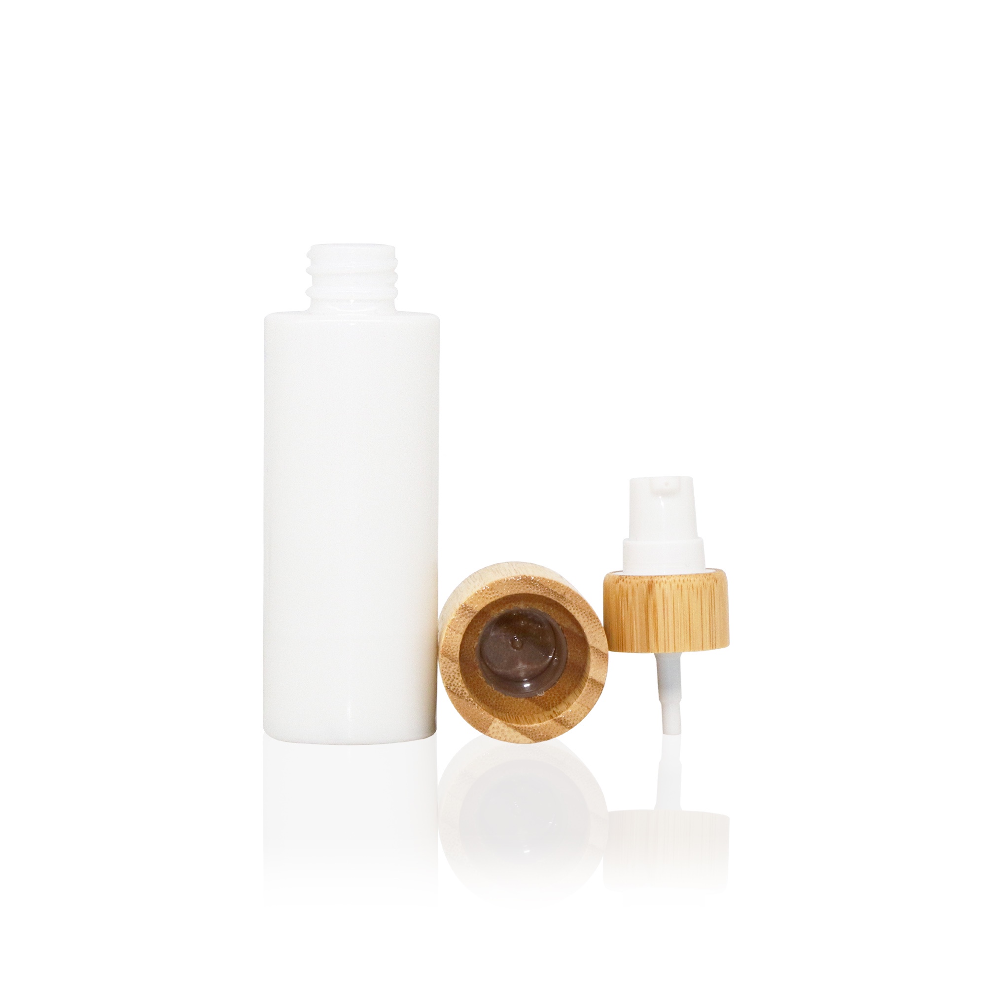 Custom 100ml Cosmetic Packaging Container Body Scrub Shampoo PET White Plastic Jar With Bamboo Screw Cap Custom 100ml Cosmetic Packaging Container Body Scrub Shampoo PET White Plastic Jar With Bamboo Screw Cap