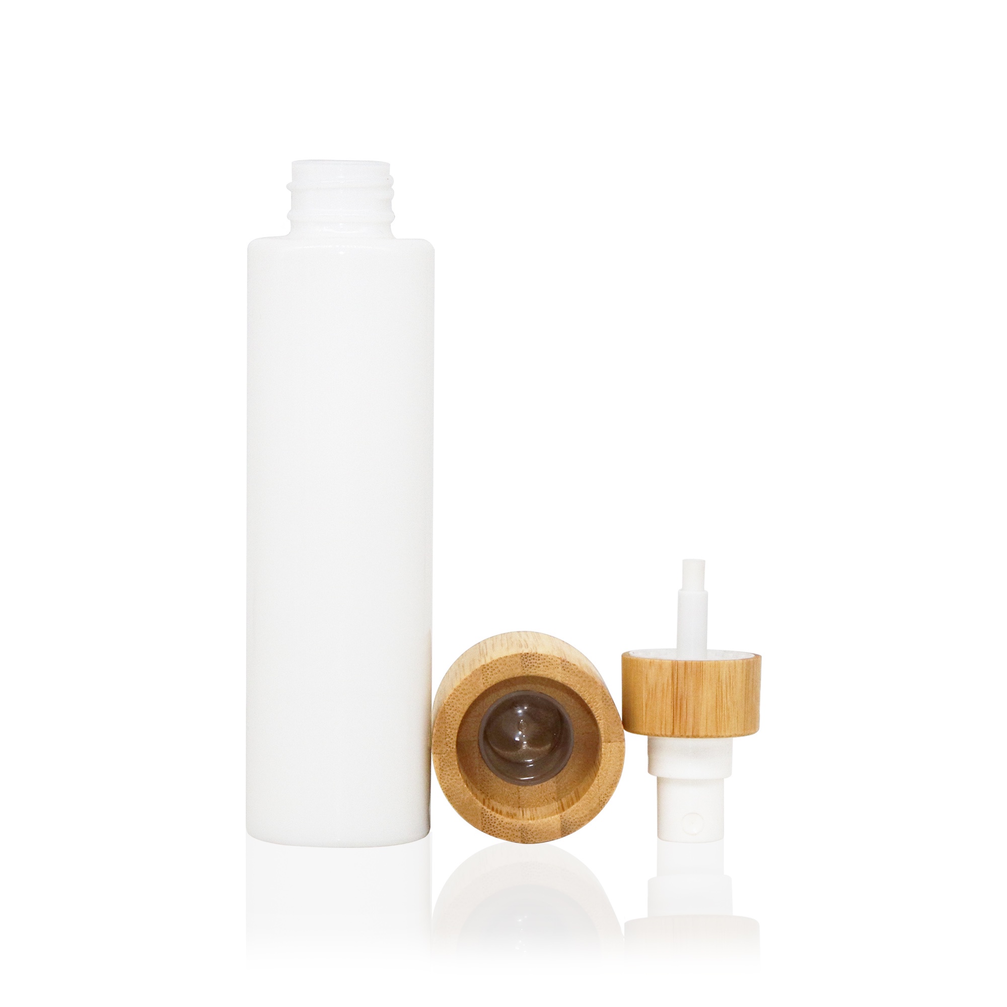 Custom 100ml Cosmetic Packaging Container Body Scrub Shampoo PET White Plastic Jar With Bamboo Screw Cap Custom 100ml Cosmetic Packaging Container Body Scrub Shampoo PET White Plastic Jar With Bamboo Screw Cap