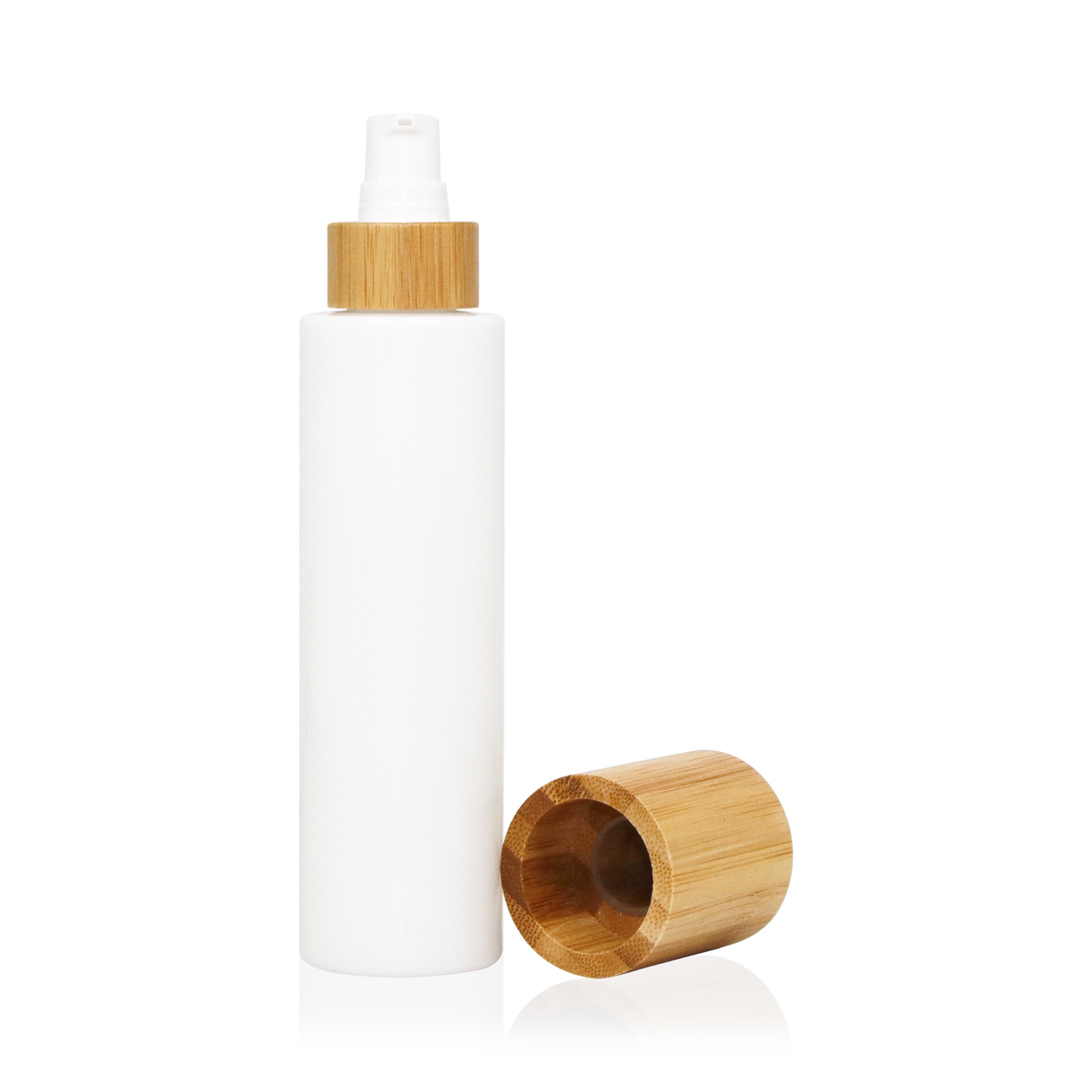 Custom 100ml Cosmetic Packaging Container Body Scrub Shampoo PET White Plastic Jar With Bamboo Screw Cap Custom 100ml Cosmetic Packaging Container Body Scrub Shampoo PET White Plastic Jar With Bamboo Screw Cap
