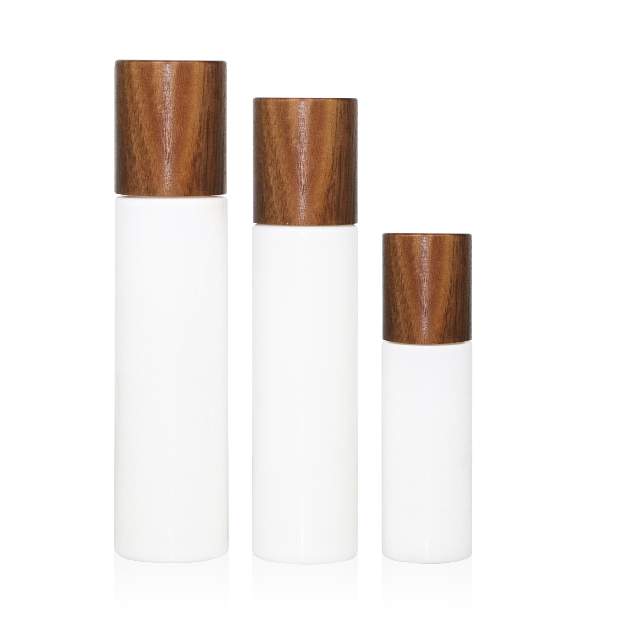 Environmentally friendly reusable-fillable white ceramic skin care lotion bottle with walnut wood screw cap Environmentally friendly reusable-fillable white ceramic skin care lotion bottle with walnut wood screw cap