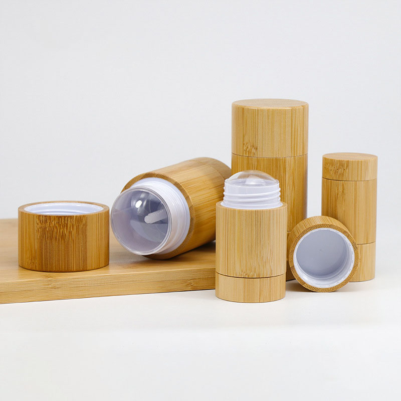 Eco Friendly Reusable Empty Bamboo Deodorant Tube with Inner Plastic Stick Container Eco Friendly Reusable Empty Bamboo Deodorant Tube with Inner Plastic Stick Container
