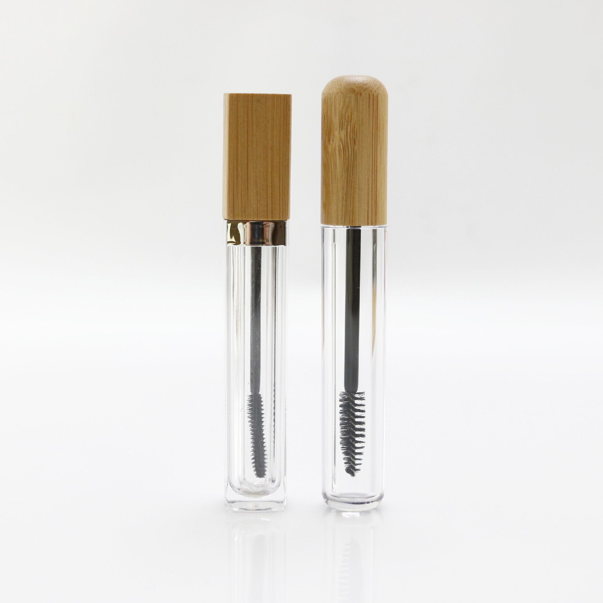 Custom Logo Sustainable Bamboo Mascara Tube Empty Glass Cosmetic Container for Lash Serum Custom Logo Sustainable Bamboo Mascara Tube Empty Glass Cosmetic Container for Lash Serum