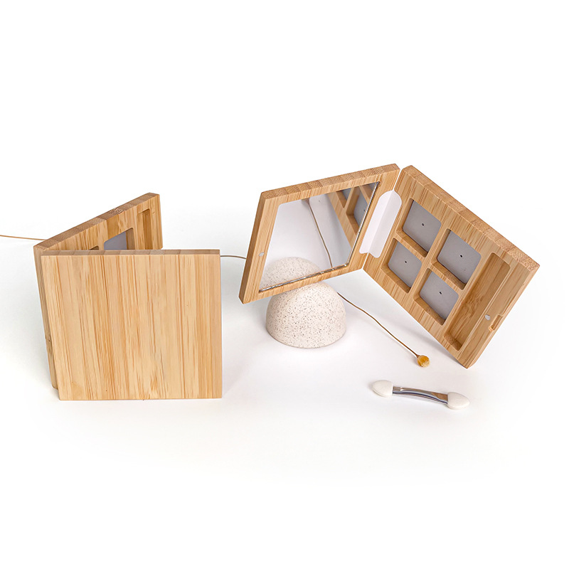 Wholesale Custom Eco-Friendly Bamboo Eyeshadow Palette with Varnishing Reusable Magnetic Wooden Makeup Packaging Wholesale Custom Eco-Friendly Bamboo Eyeshadow Palette with Varnishing Reusable Magnetic Wooden Makeup Packaging