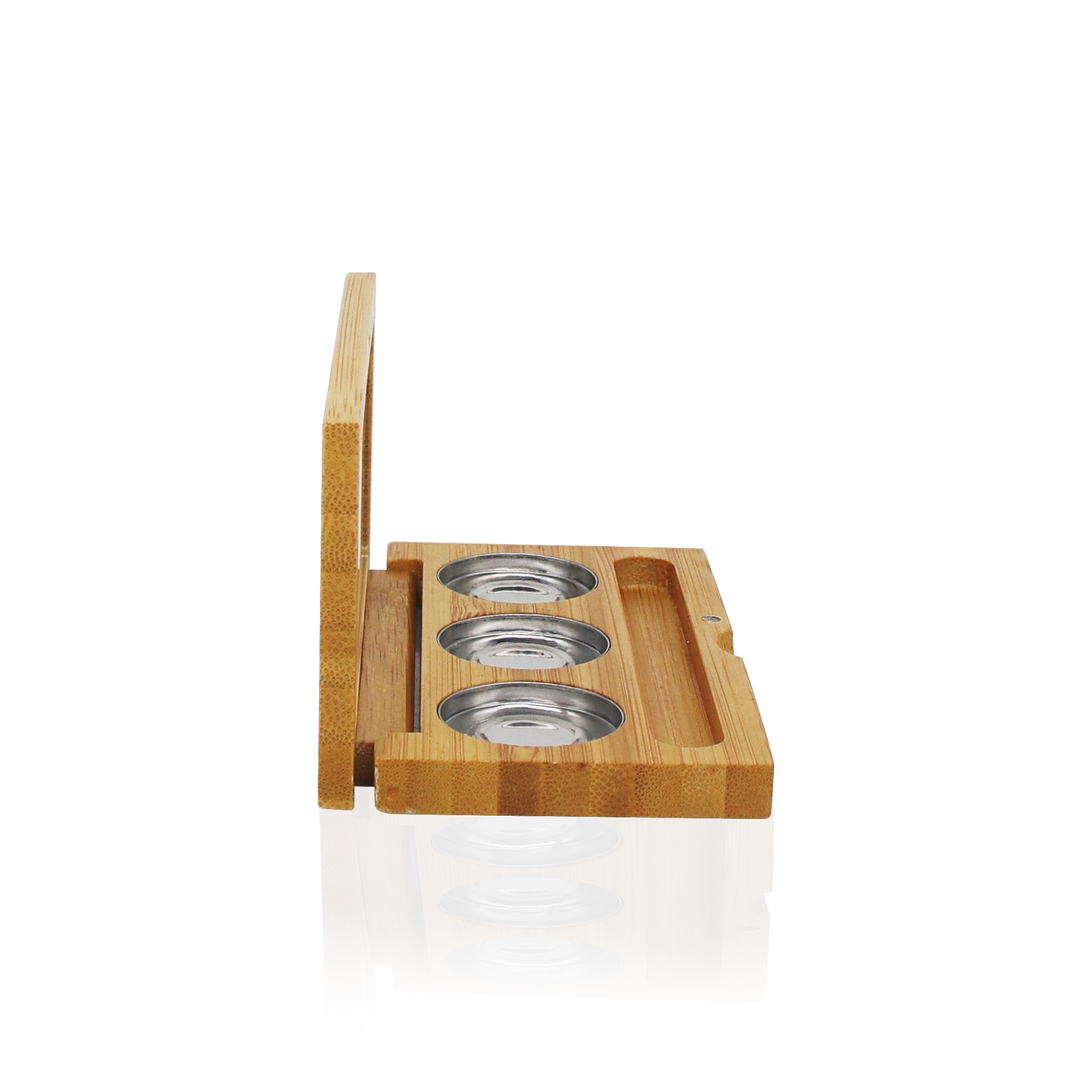 Eco Friendly Bamboo Compact Powder Case With Mirror Refillable Sustainable Makeup Packaging for Eyeshadow Palette Eco Friendly Bamboo Compact Powder Case With Mirror Refillable Sustainable Makeup Packaging for Eyeshadow Palette