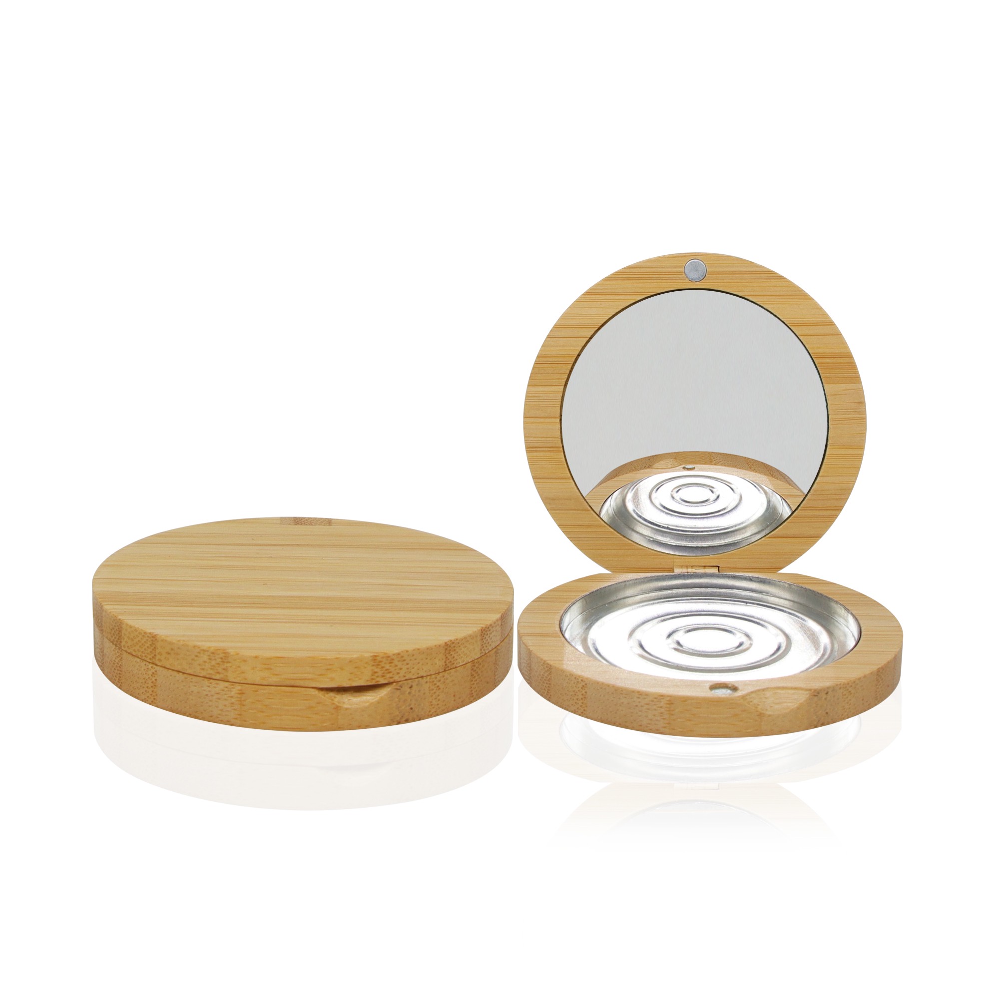 Eco Friendly Bamboo Compact Powder Case With Mirror Refillable Sustainable Makeup Packaging Eyeshadow Palette Eco Friendly Bamboo Compact Powder Case With Mirror Refillable Sustainable Makeup Packaging Eyeshadow Palette