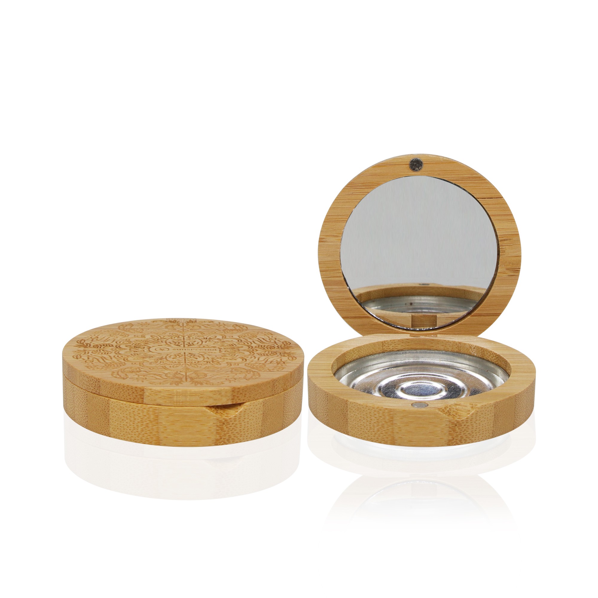 Eco Luxury Custom Cosmetic Packaging Bamboo Eyeshadow Palette with Mirror for Skincare & Makeup Brands Eco Luxury Custom Cosmetic Packaging Bamboo Eyeshadow Palette with Mirror for Skincare & Makeup Brands