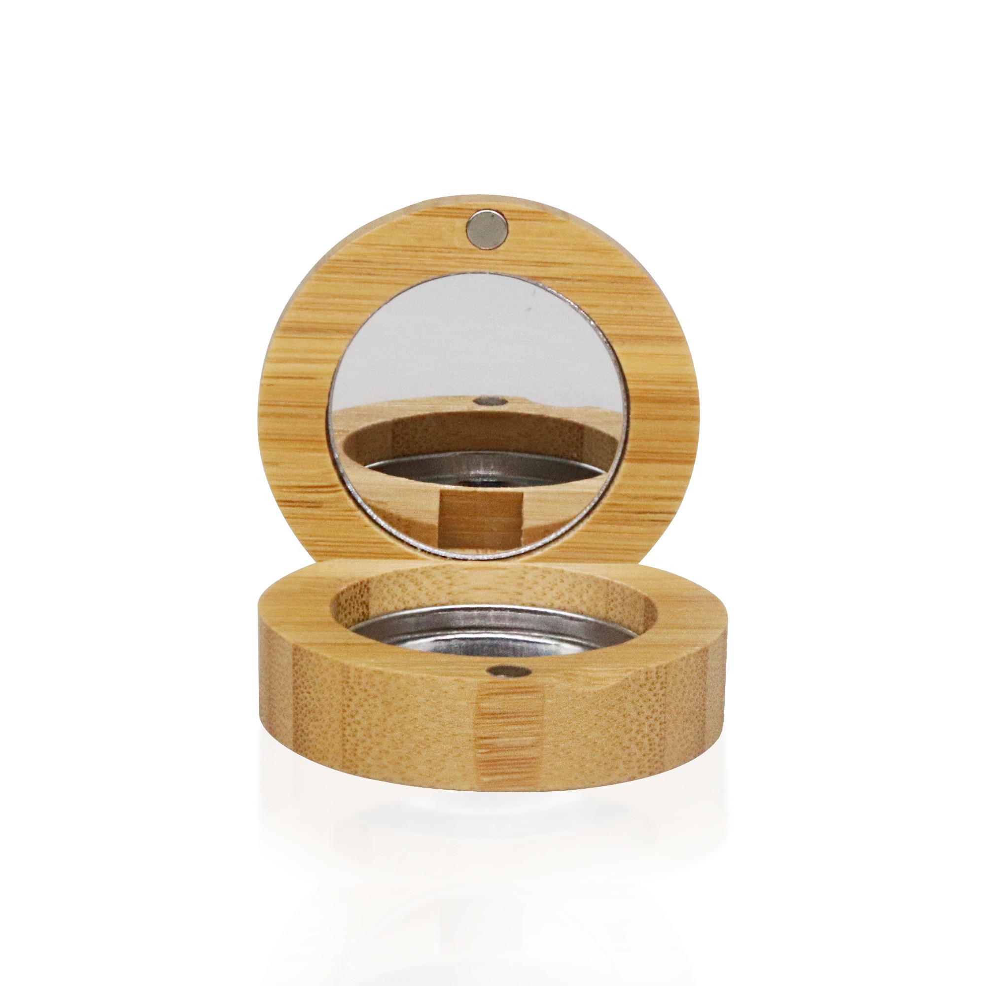 Eco Friendly Bamboo Compact Powder Case With Mirror Refillable Sustainable Makeup Packaging Eyeshadow Palette Eco Friendly Bamboo Compact Powder Case With Mirror Refillable Sustainable Makeup Packaging Eyeshadow Palette