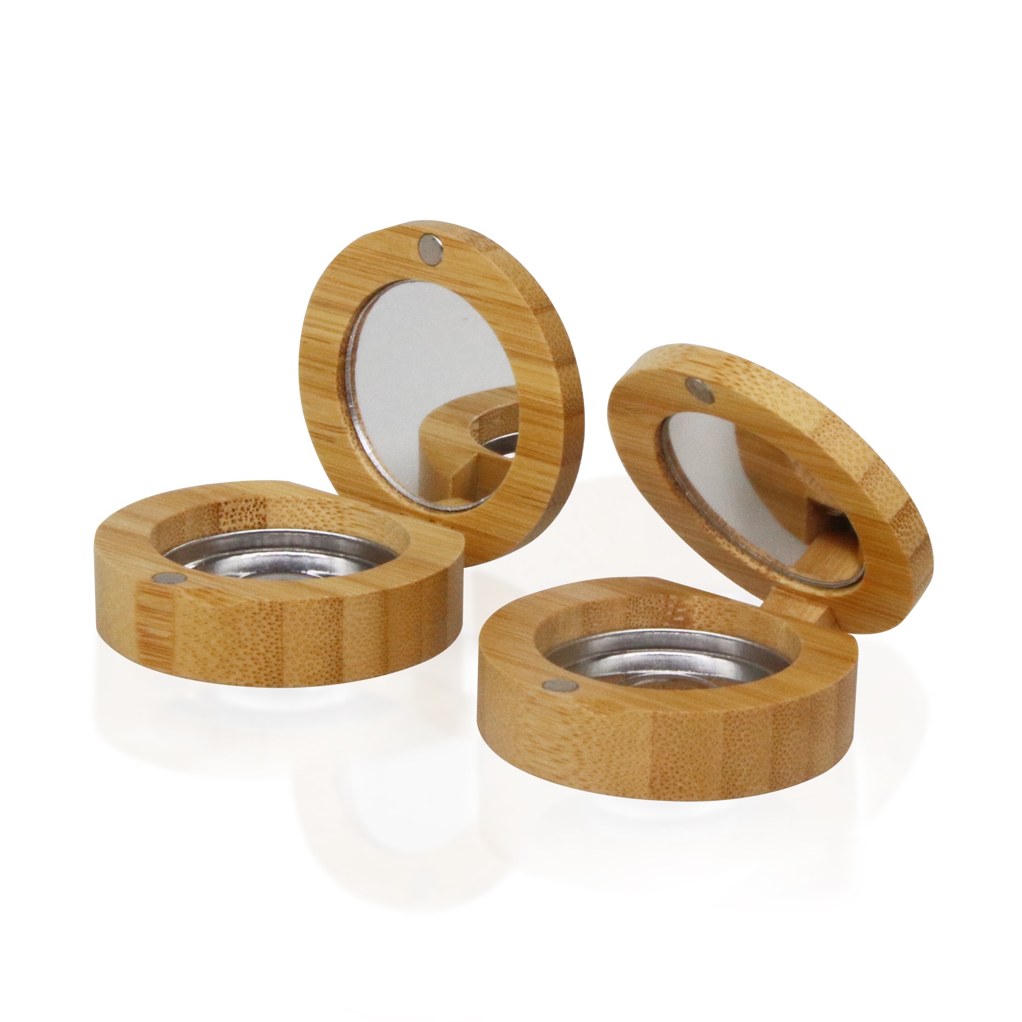 Eco Friendly Bamboo Compact Powder Case With Mirror Refillable Sustainable Makeup Packaging Eyeshadow Palette Eco Friendly Bamboo Compact Powder Case With Mirror Refillable Sustainable Makeup Packaging Eyeshadow Palette