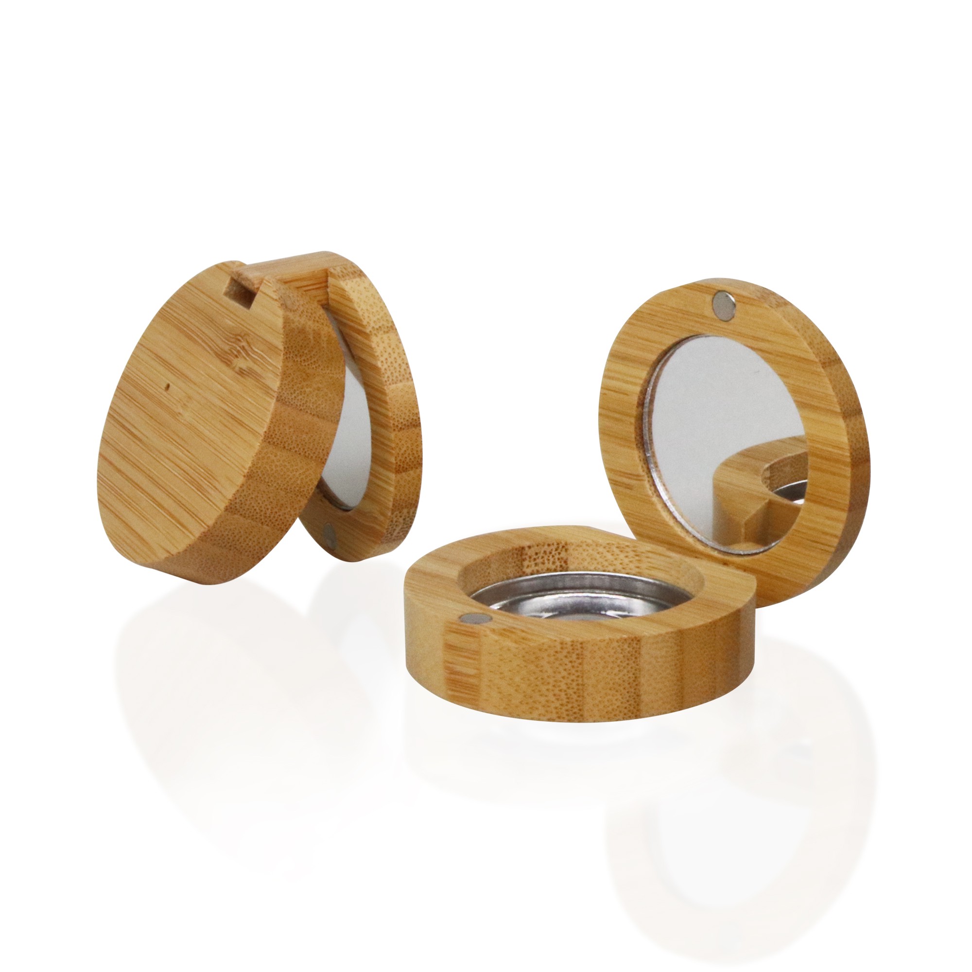 Eco Friendly Bamboo Compact Powder Case With Mirror Refillable Sustainable Makeup Packaging Eyeshadow Palette Eco Friendly Bamboo Compact Powder Case With Mirror Refillable Sustainable Makeup Packaging Eyeshadow Palette