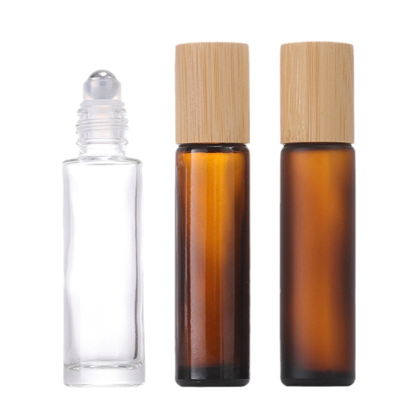 5ml 10ml 15ml Amber Frosted Clear Glass Roller Bottle with Bamboo Lid for Essential Oil Perfume Cosmetic Packaging 5ml 10ml 15ml Amber Frosted Clear Glass Roller Bottle with Bamboo Lid for Essential Oil Perfume Cosmetic Packaging