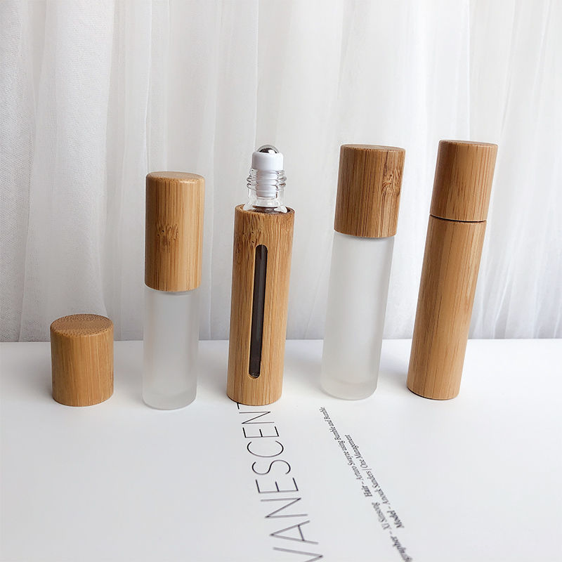 New Engrave Glass Roll on Bottle with Natural Bamboo Cap for Essential Oils Perfume Skincare Packaging Refillable New Engrave Glass Roll on Bottle with Natural Bamboo Cap for Essential Oils Perfume Skincare Packaging Refillable