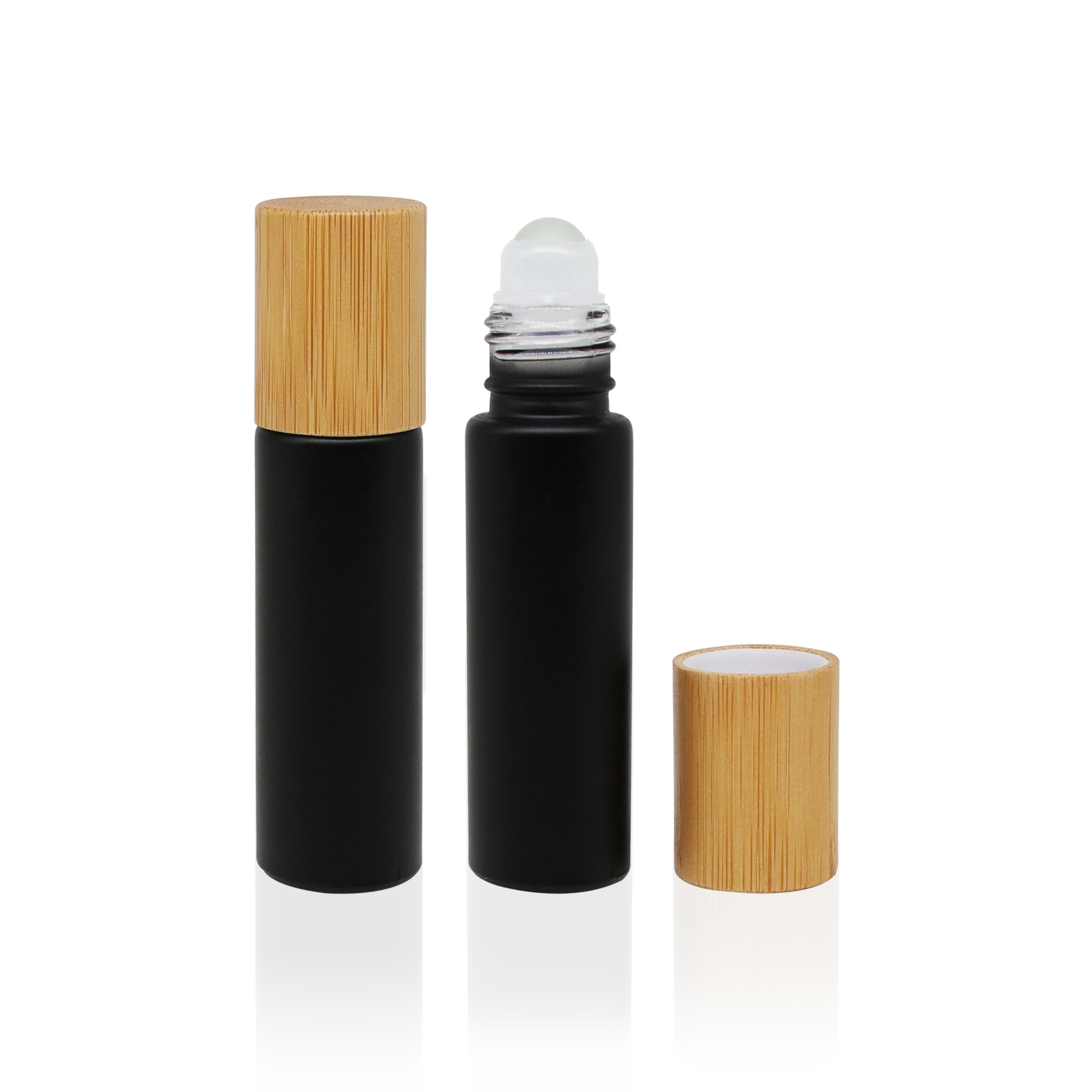 10ml Amber Frosted Clear Glass Roller Bottle with Bamboo Lid for Essential Oil Perfume Cosmetic Packaging 10ml Amber Frosted Clear Glass Roller Bottle with Bamboo Lid for Essential Oil Perfume Cosmetic Packaging