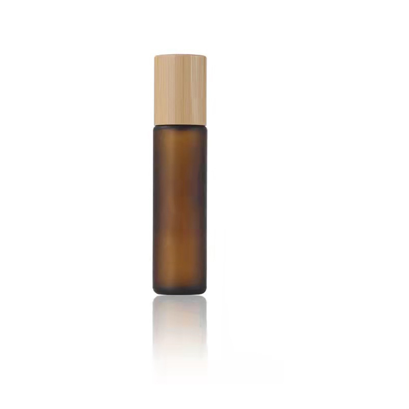 10ml Amber Frosted Clear Glass Roller Bottle with Bamboo Lid for Essential Oil Perfume Cosmetic Packaging 10ml Amber Frosted Clear Glass Roller Bottle with Bamboo Lid for Essential Oil Perfume Cosmetic Packaging